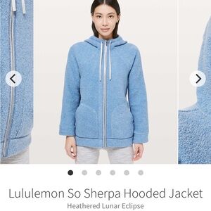 Lululemon Athletica So Sherpa Hooded Jacket Size 6 Heathered Lunar Eclipse